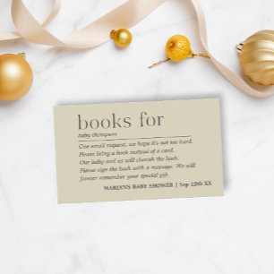 Tarjeta De Recepción Libros ecológicos neutrales de género minimalistas