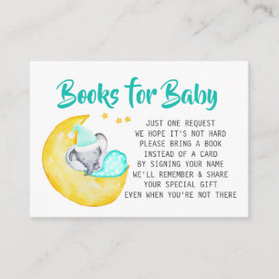 Tarjeta De Recepción Libros elefantes de Baby Shower para bebé