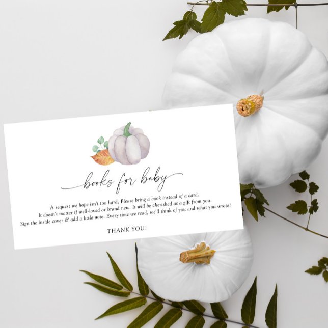 Tarjeta De Recepción Libros elegantes de calabaza blanca para el bebé (Subido por el creador)