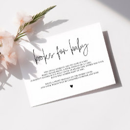 Tarjeta De Recepción Libros elegantes de caligrafía para bebé, Baby Sho