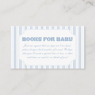 Tarjeta De Recepción Libros Elegantes de Patrón de Rayas Azules Suaves