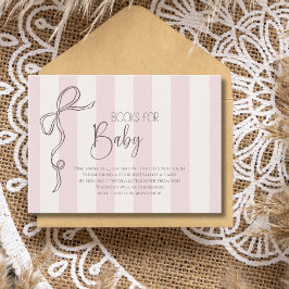 Tarjeta De Recepción Libros Elegantes Para Bebe Con Lindo Arco De Perla