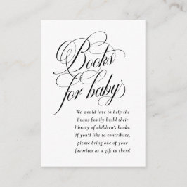 Tarjeta De Recepción Libros elegantes para la ducha de bebé en blanco y