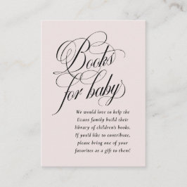 Tarjeta De Recepción Libros elegantes para la ducha de bebé rosa rubor