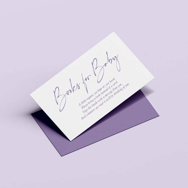 Tarjeta De Recepción Libros escritos a mano de lavanda modernos para el (Subido por el creador)