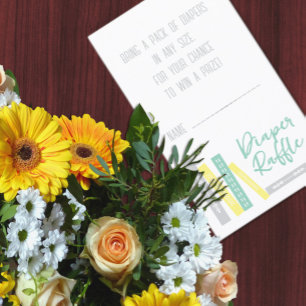 Tarjeta De Recepción Libros Fiesta de Bebé Rifa de Pañales