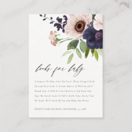 Tarjeta De Recepción Libros florales anemónicos de la Marina de Rubor p