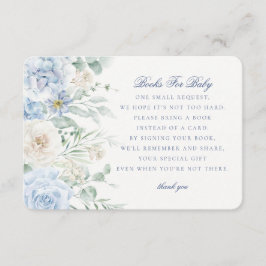 Tarjeta De Recepción Libros Florales Azules para Bebé en Hidrangea Bebé