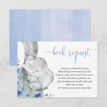 Libros florales azules para elefantes a petición d