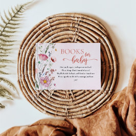Tarjeta De Recepción Libros florales blandos de color rosa para el bebé
