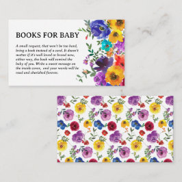 Tarjeta De Recepción Libros florales brillantes y audaces para bebé
