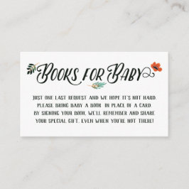 Tarjeta De Recepción Libros Florales Caídos Para El Bebé