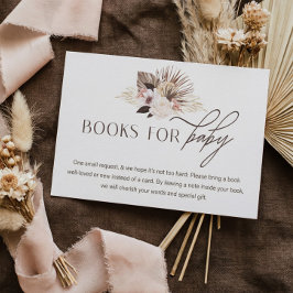 Tarjeta De Recepción Libros Florales De Acuarela Bohemia Para Baby Show
