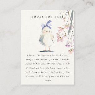 Tarjeta De Recepción Libros florales de acuarela de pollito lindo para 