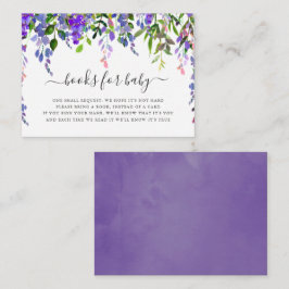 Tarjeta De Recepción Libros florales de acuarela violeta ultra para beb