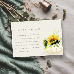 Tarjeta De Recepción Libros Florales De Calabaza De Girasol Para Baby S