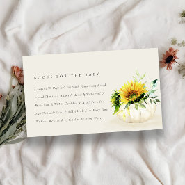 Tarjeta De Recepción Libros Florales De Calabaza De Girasol Para Baby S