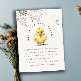 Tarjeta De Recepción Libros Florales De Chick De Granja Cuidada Para Ba