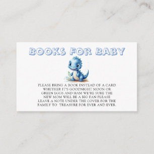 Tarjeta De Recepción Libros Florales De Dinosaurios Azules Para Bebés