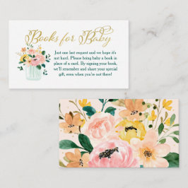 Tarjeta De Recepción Libros florales de flores silvestres para bebé