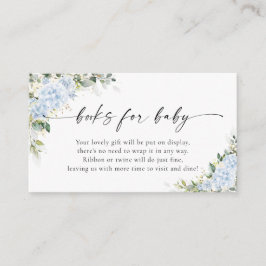 Tarjeta De Recepción Libros Florales de Hortensias Azules Para Bebé