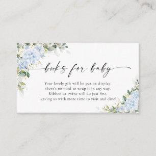 Tarjeta De Recepción Libros Florales de Hortensias Azules Para Bebé