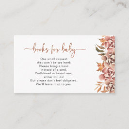 Tarjeta De Recepción Libros Florales de Otoño para Bebé
