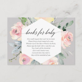 Tarjeta De Recepción Libros florales modernos, rosados y grises de Rubo