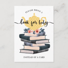 Tarjeta De Recepción Libros Florales Para Bebé Fiesta De Té Vintage Ama