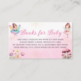 Tarjeta De Recepción Libros florales rosados de hadas mágicas para bebé