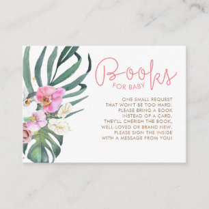 Tarjeta De Recepción Libros Florales Tropicales Para El Alojamiento De 