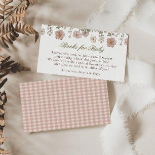 Tarjeta De Recepción Libros Florales Vintage para Baby Shower