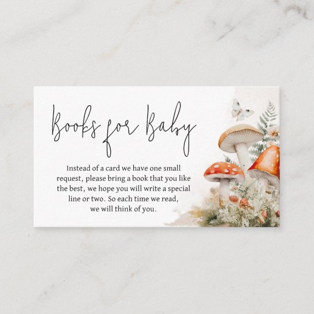 Tarjeta De Recepción Libros forestales de hongos encantados para bebé (Anverso)