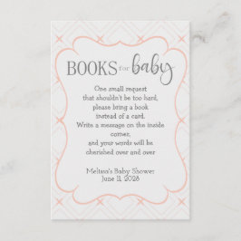 Tarjeta De Recepción Libros geométricos de pastel de durazno y crema pa