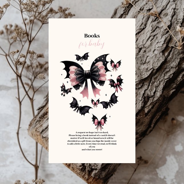Tarjeta De Recepción Libros góticos de Baby Shower para bebé en Hallowe (Subido por el creador)