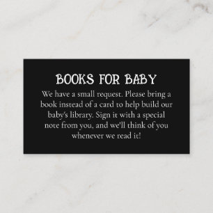 Tarjeta De Recepción Libros góticos para bebé Elegante blanco y negro