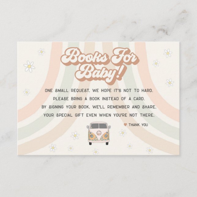 Tarjeta De Recepción libros groovy retro de los años 70 para inserción  (Anverso)