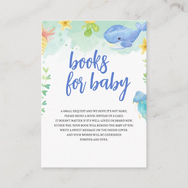 Tarjeta De Recepción Libros infantiles de Baby Shower en verano bajo el (Anverso)