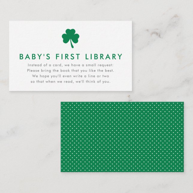 Tarjeta De Recepción Libros irlandeses de encanto para la primera bibli (Anverso / Reverso)