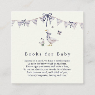 Tarjeta De Recepción Libros Lavanda Loco Ganso para Bebé
