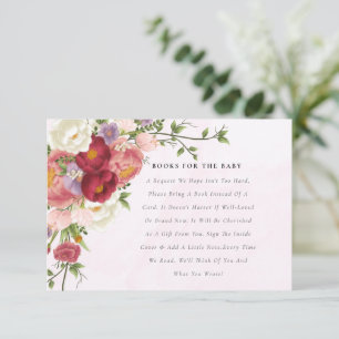 Tarjeta De Recepción Libros Luminosos De Flores Blancas Rojas Rosadas P