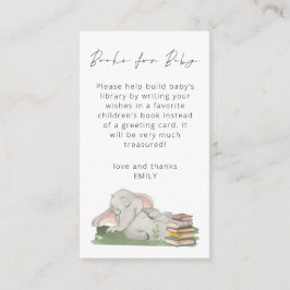 Tarjeta De Recepción Libros manuscritos de elefantes para Baby Shower