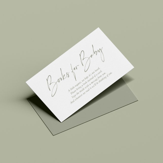 Tarjeta De Recepción Libros manuscritos modernos y ecológicos para el b (Subido por el creador)