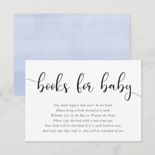 Tarjeta De Recepción Libros minimalistas de blanco y negro azul para be