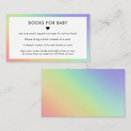 Tarjeta De Recepción Libros Minimalistas del corazón del arcoiris para