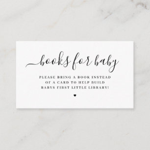 Tarjeta De Recepción Libros minimalistas elegantes para bebé