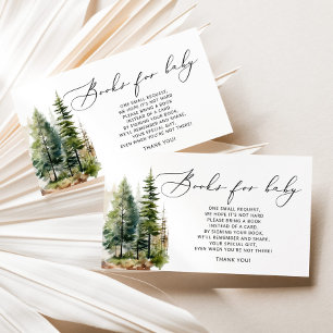 Tarjeta De Recepción Libros minimalistas forestales para boleto de bebé