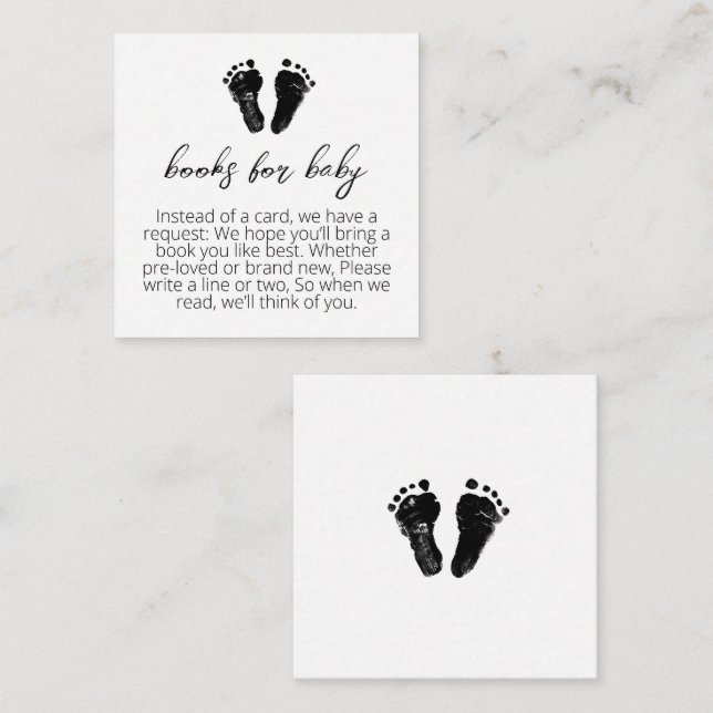 Tarjeta De Recepción Libros minimalistas para Baby Shower (Anverso / Reverso)