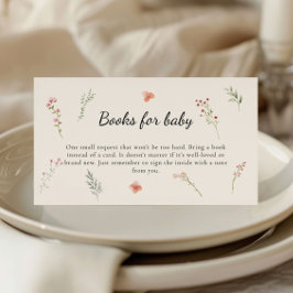 Tarjeta De Recepción Libros Mínimos De Baby Shower De Flores Silvestres