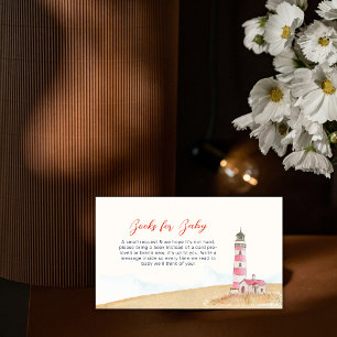 Tarjeta De Recepción Libros Mínimos de Faro Náutico para Fiesta de Bebé